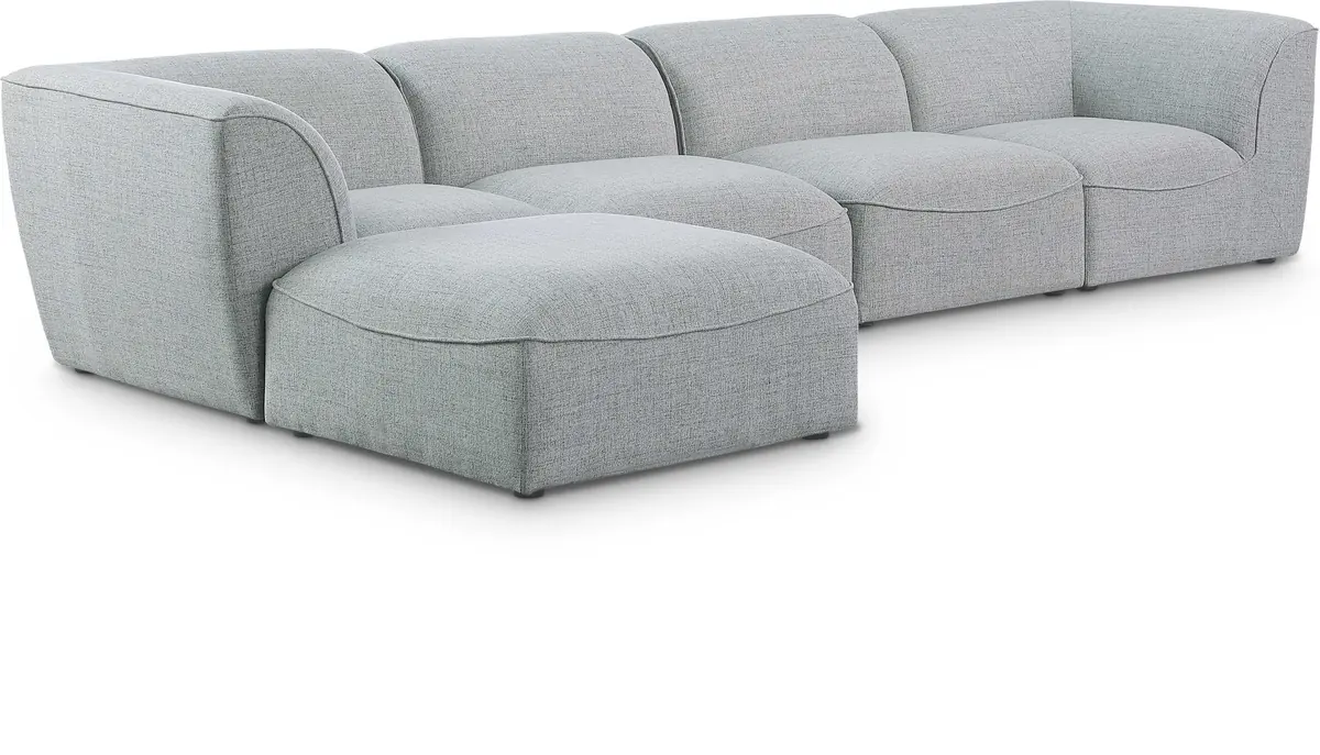 Miramar - 5 Piece Modular Sectional With Chaise - Gray