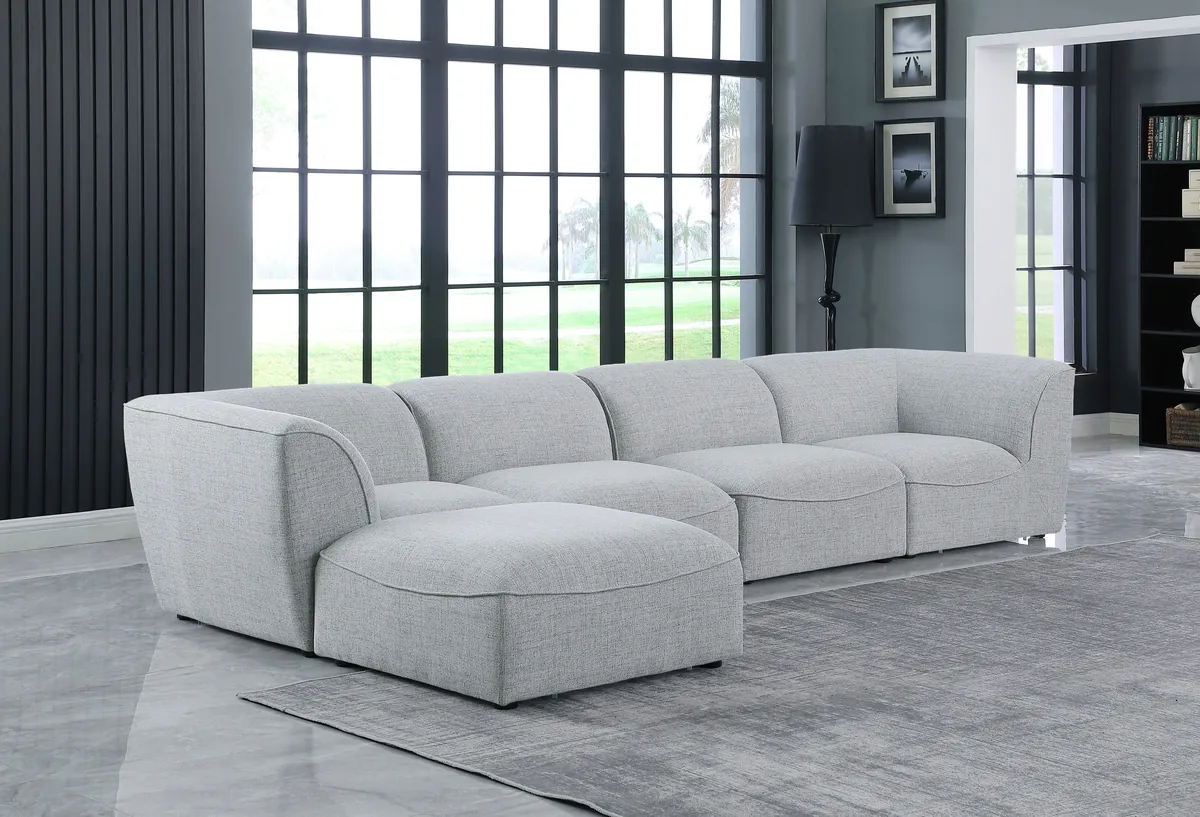 Miramar - 5 Piece Modular Sectional With Chaise - Gray