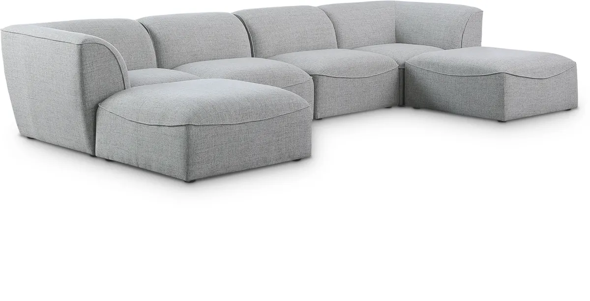 Miramar - 6 Piece Modular Double Chaise Sectional - Gray