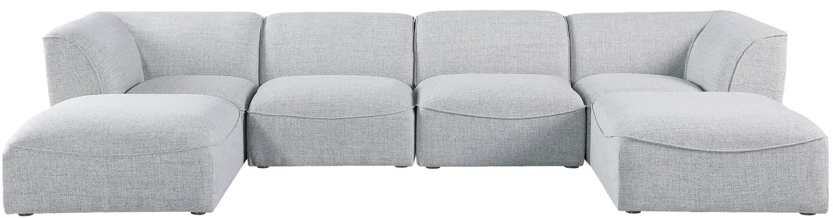 Miramar - 6 Piece Modular Double Chaise Sectional - Gray