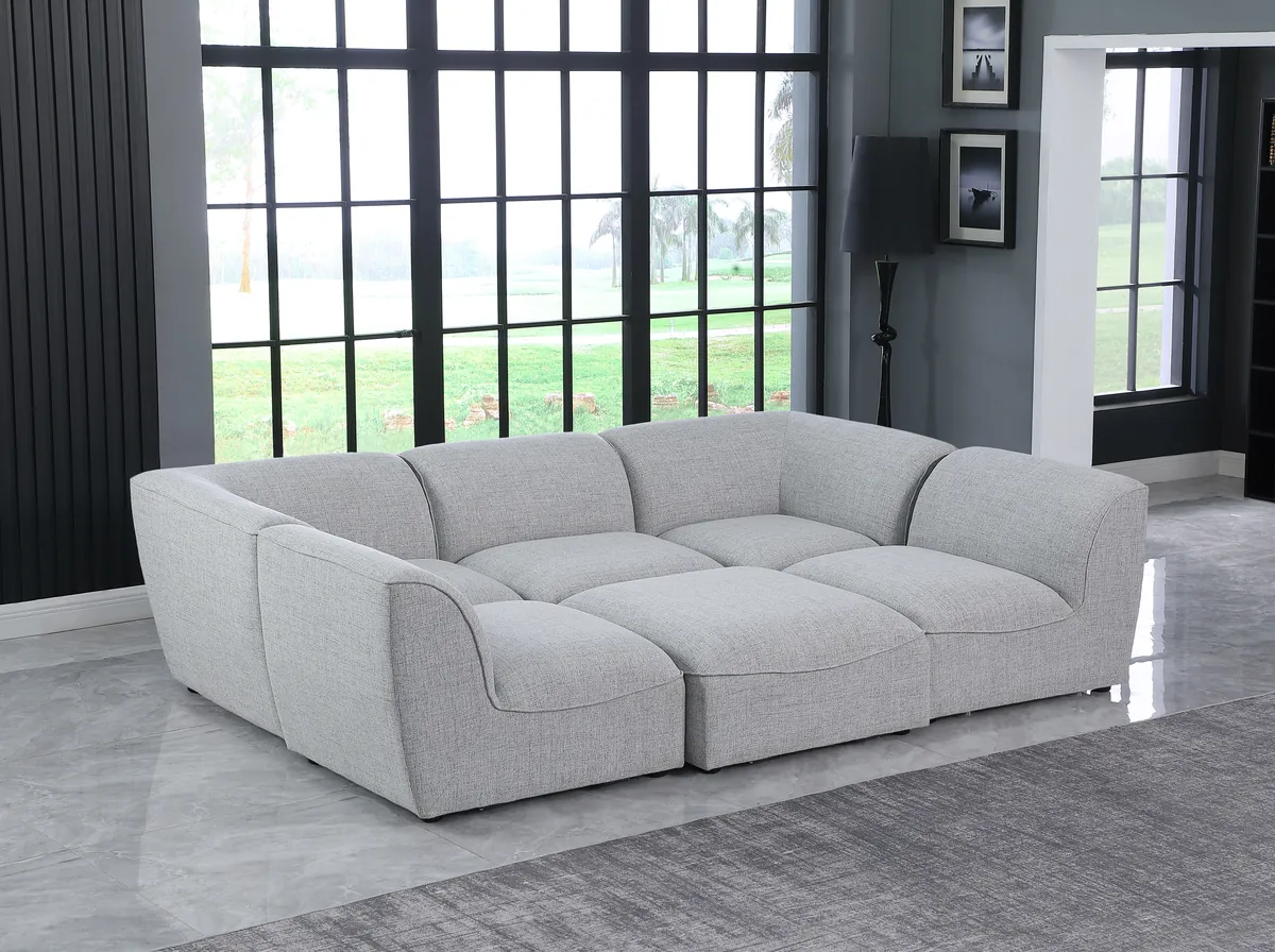 Miramar - 6 Piece Modular Sectional - Gray - View 2