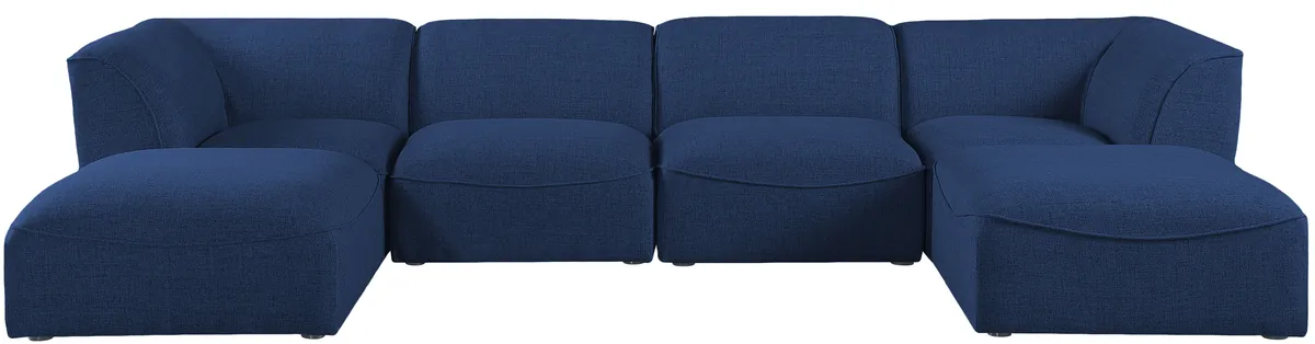 Miramar - 6 Piece Modular Double Chaise Sectional - Navy