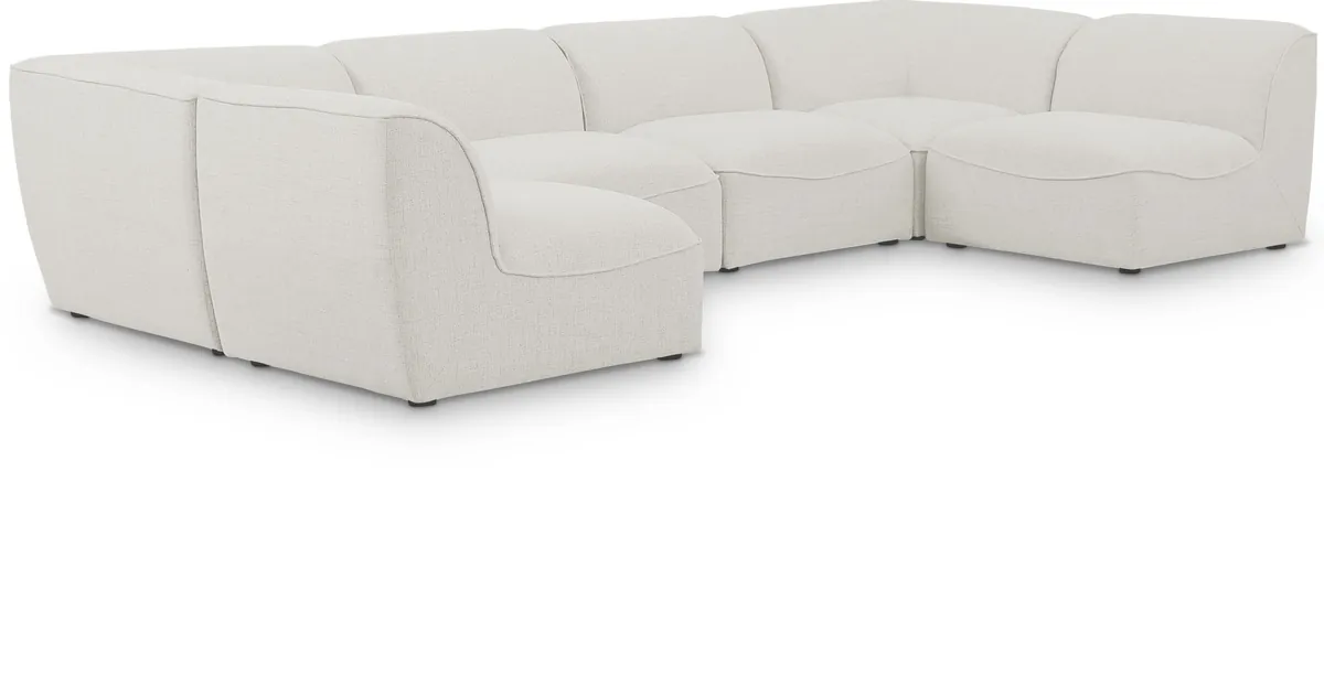 Miramar - 6 Piece Modular U-Shaped Sectional - Cream
