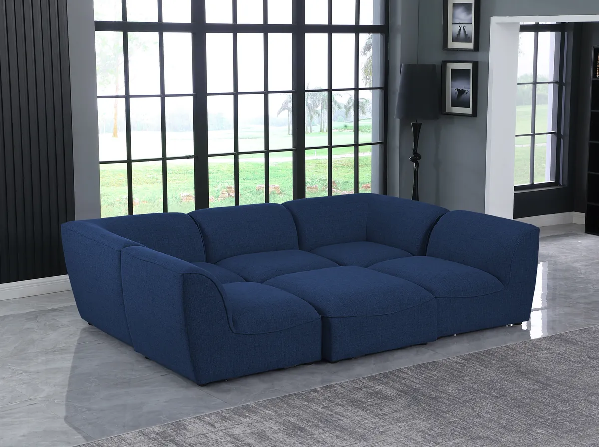 Miramar - 6 Piece Modular Sectional - Navy - View 2