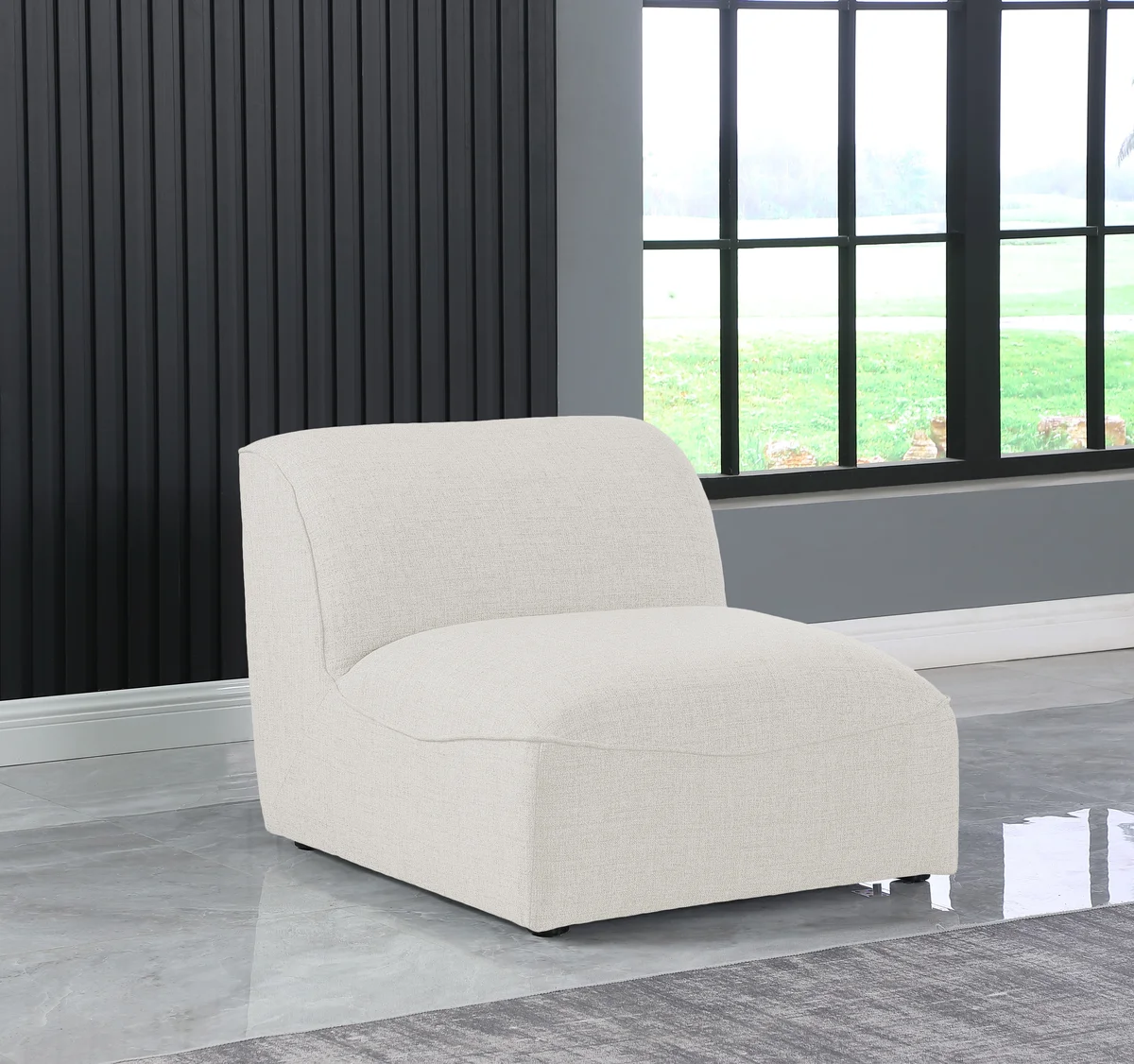 Miramar - Armless Chair - Cream - View 2