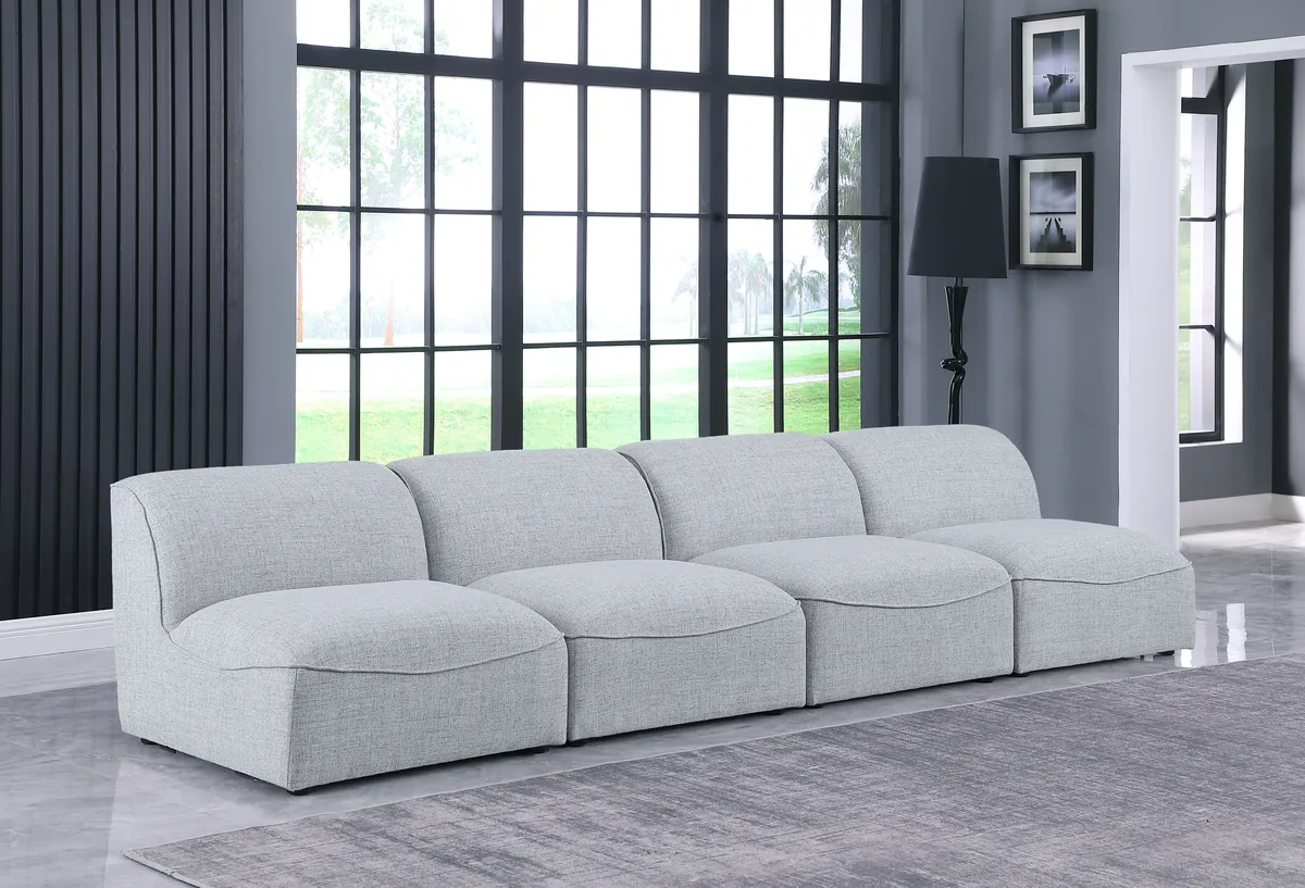 Miramar - 4 Seat Armless Modular Sofa - Gray - View 2