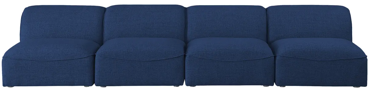 Miramar - 4 Seat Armless Modular Sofa - Navy
