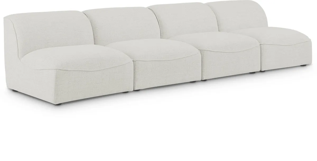 Miramar - 4 Seat Armless Modular Sofa - Cream