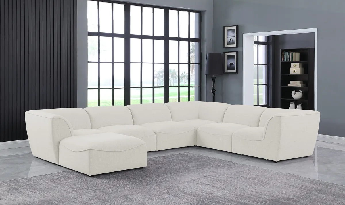 Miramar - 7 Piece Modular Sectional - Cream - View 2