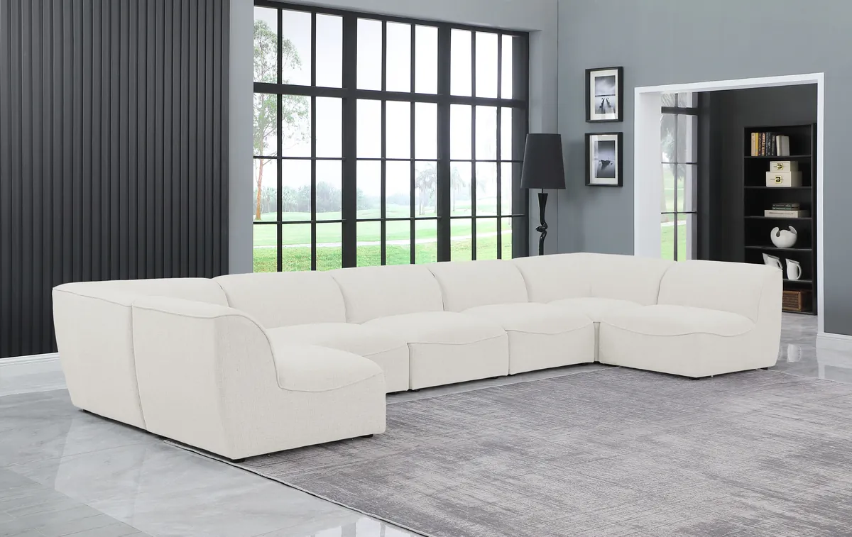 Miramar - 7 Piece Modular U-Shaped Sectional - Cream - View 2