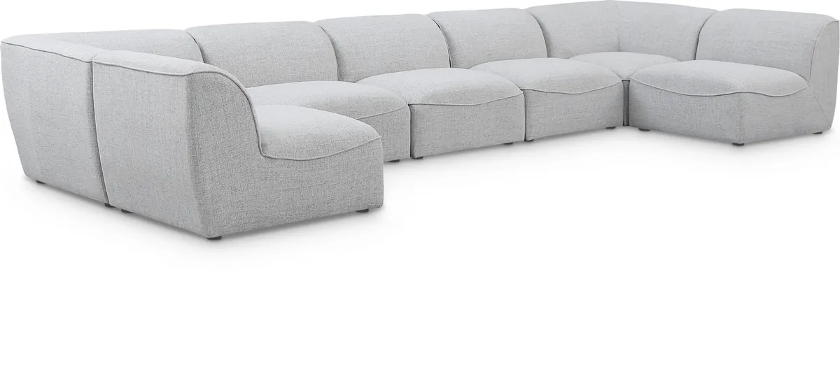 Miramar - 7 Piece Modular U-Shaped Sectional - Gray