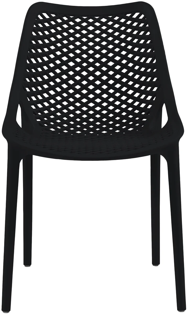 Mykonos - Outdoor Patio Dining Chair (Set of 4) - Black - Plastic