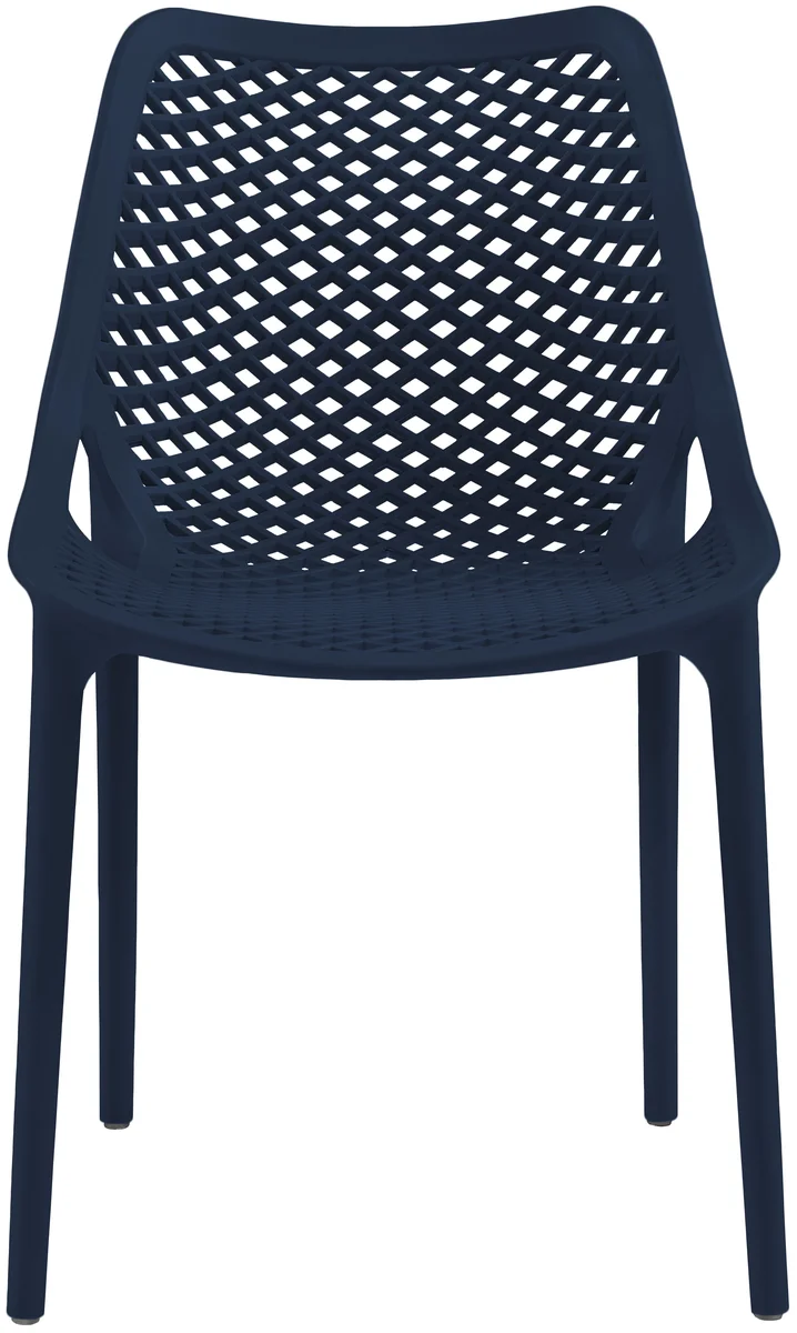 Mykonos - Outdoor Patio Dining Chair (Set of 4) - Navy - Plastic
