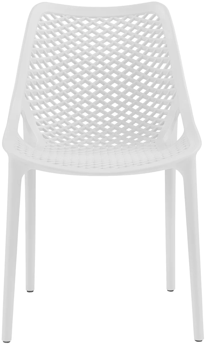 Mykonos - Outdoor Patio Dining Chair (Set of 4) - White - Plastic