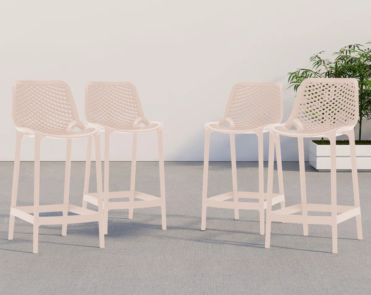Mykonos - Outdoor Patio Stool (Set of 4) - Pink - View 2