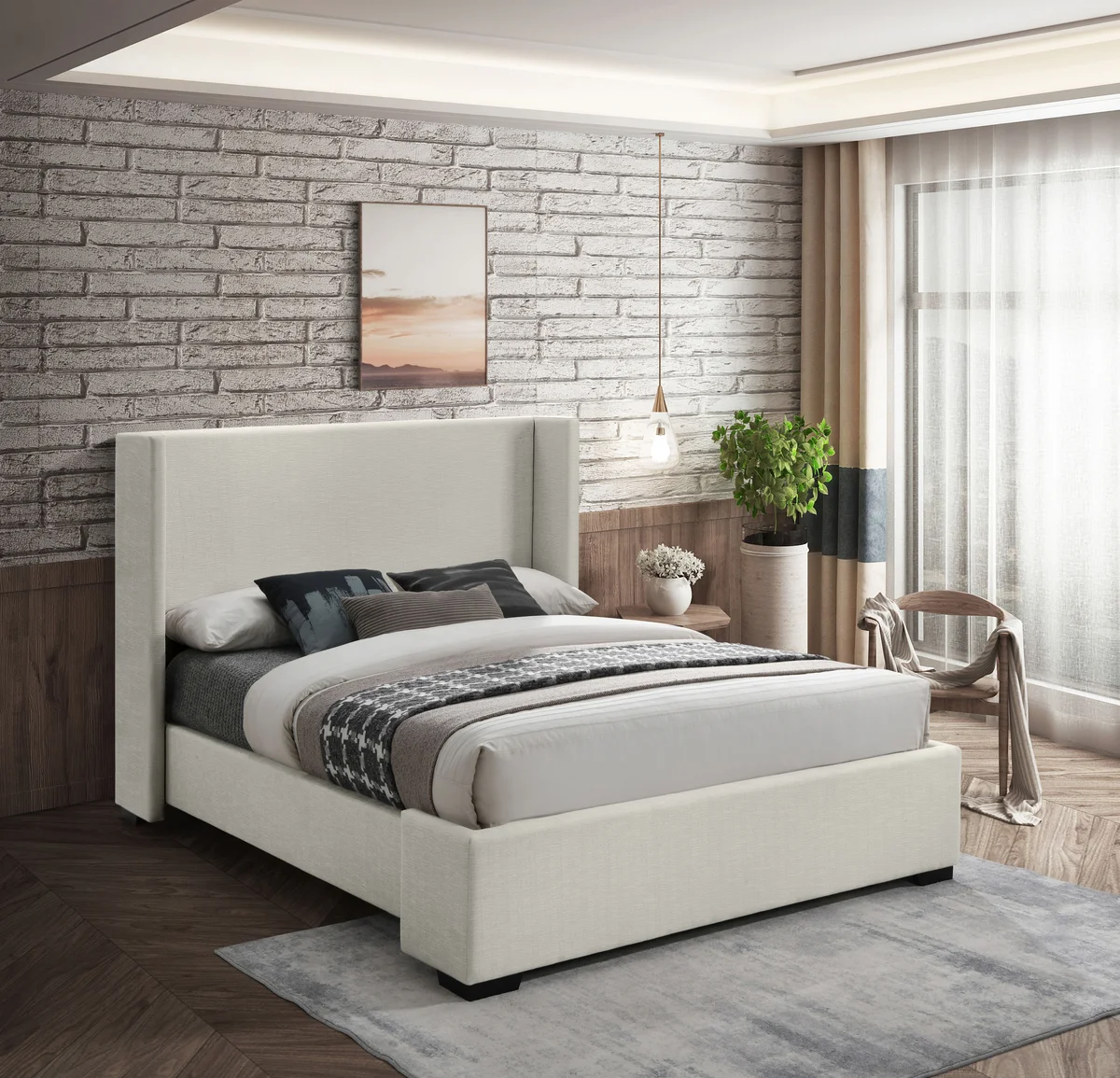 Oxford - King Bed - Beige - View 2