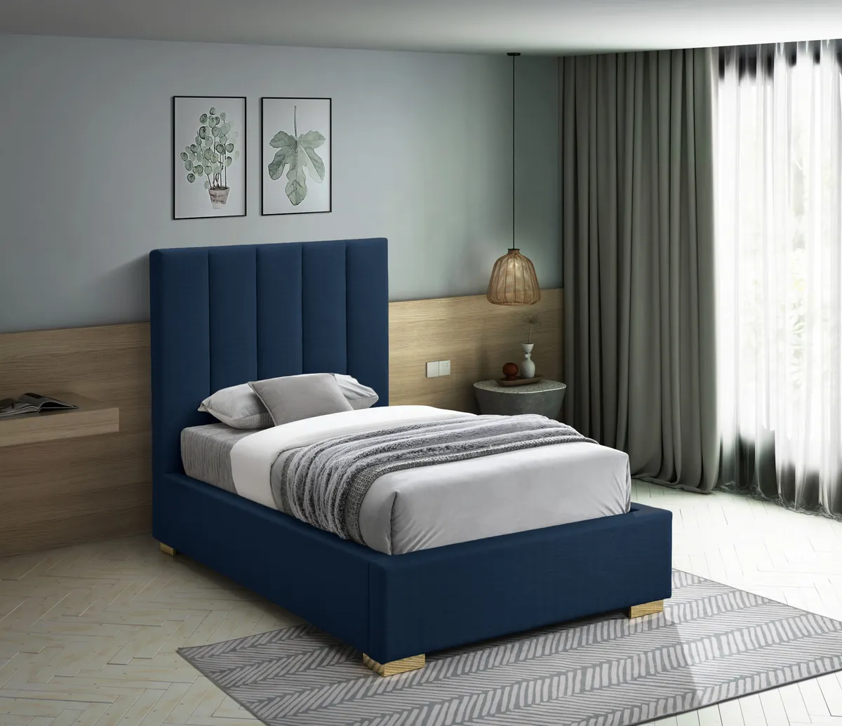 Pierce - Twin Bed - Navy