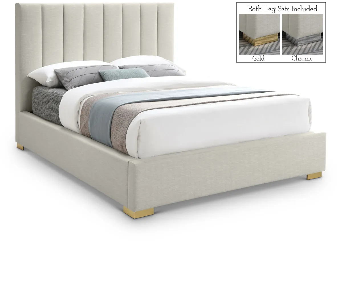 Pierce - Queen Bed - Beige