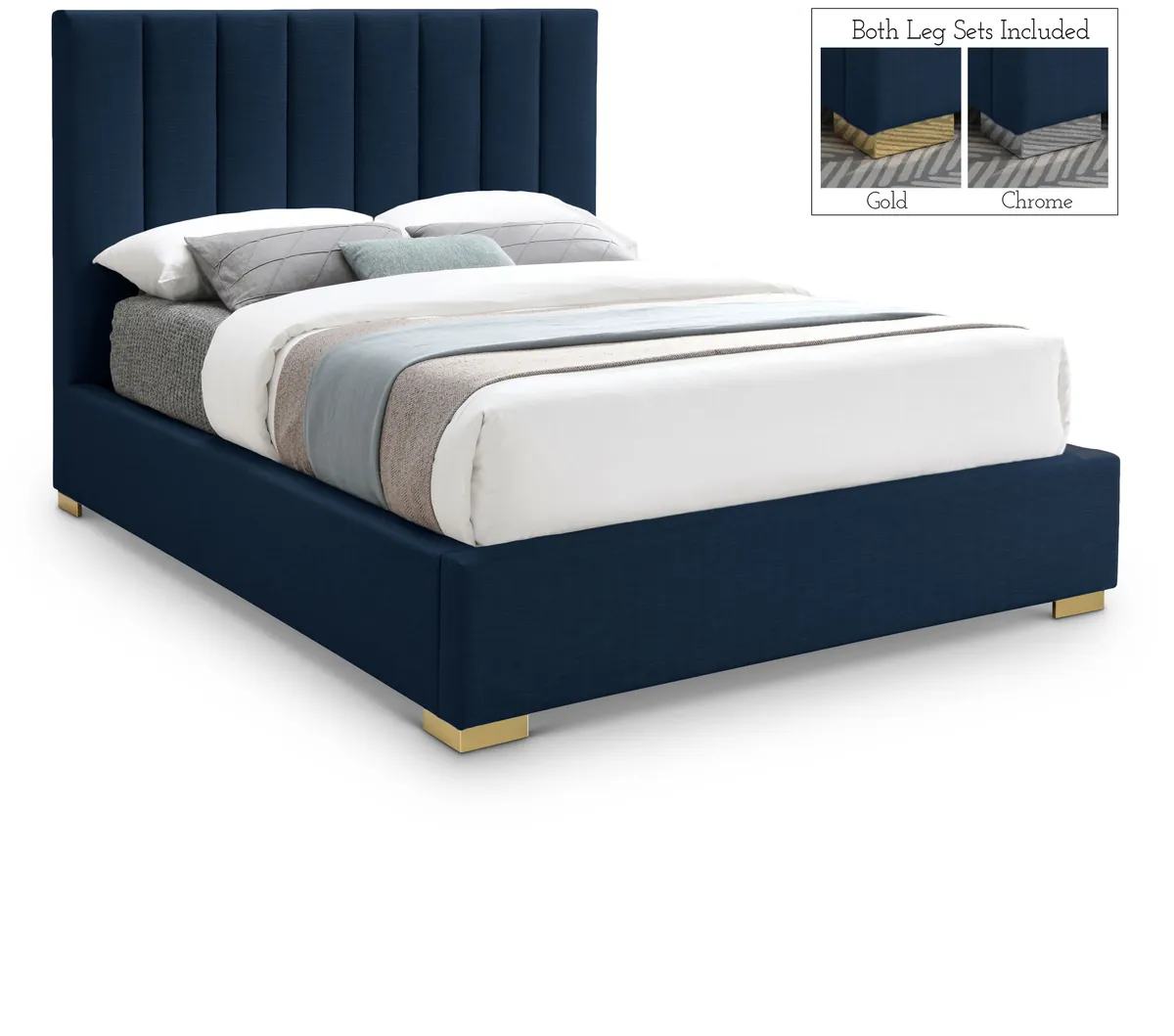 Pierce - Queen Bed - Navy