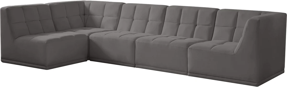 Relax - 5 Piece Modular Sectional - Gray