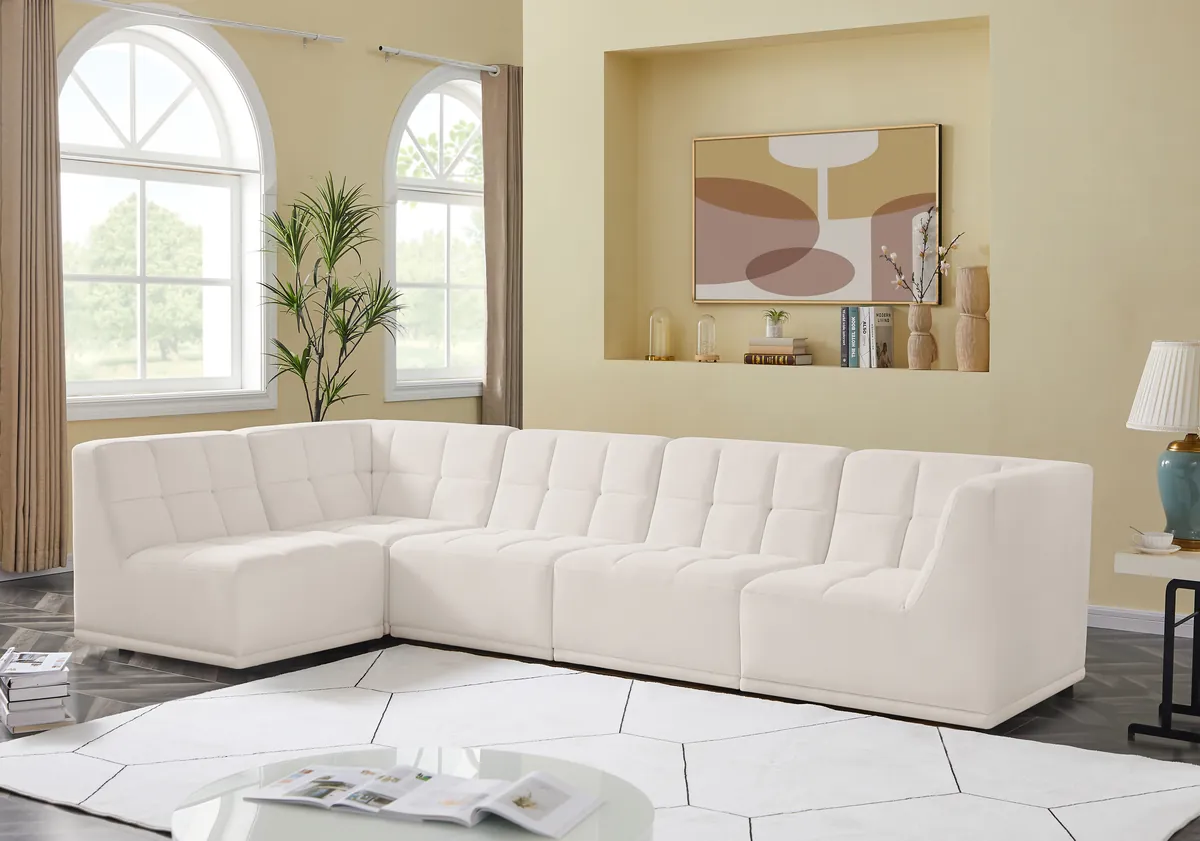 Relax - 5 Piece Modular Sectional - Cream