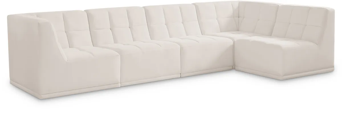 Relax - 5 Piece Modular Sectional - Cream