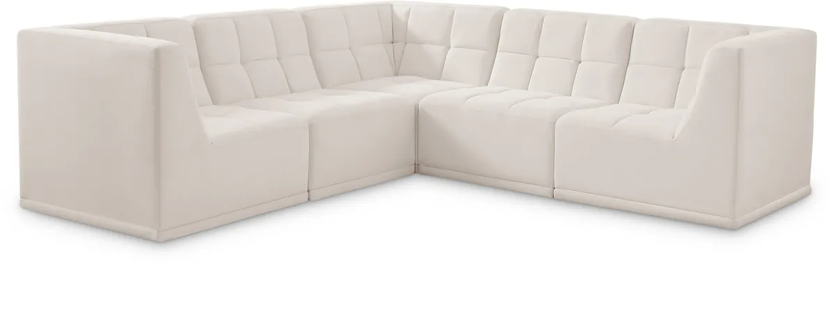 Relax - 5 Piece Modular Corner Sectional - Cream