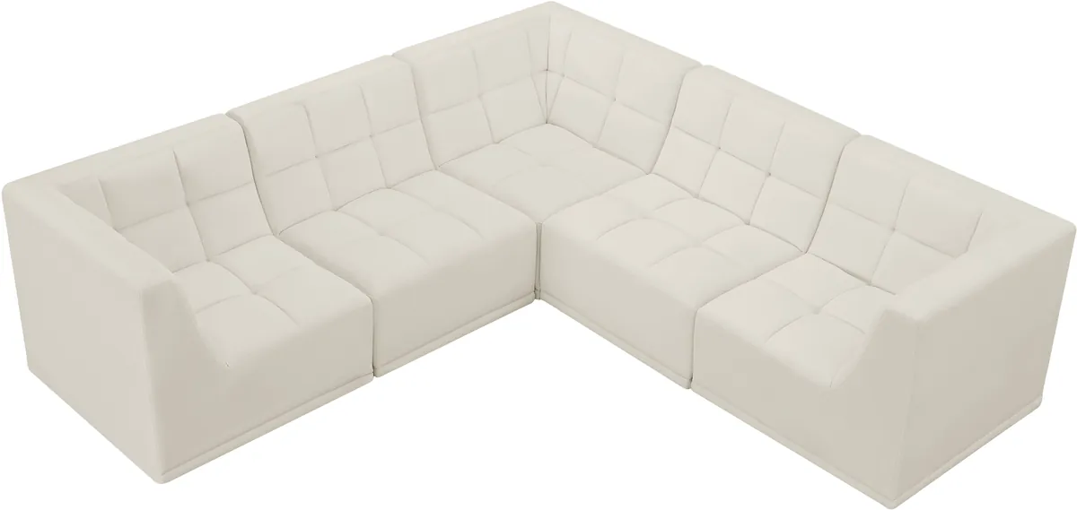 Relax - 5 Piece Modular Corner Sectional - Cream