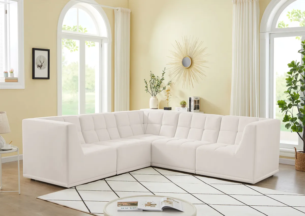 Relax - 5 Piece Modular Corner Sectional - Cream - View 2
