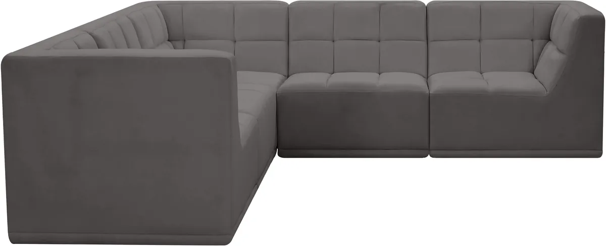 Relax - 5 Piece Modular Corner Sectional - Gray
