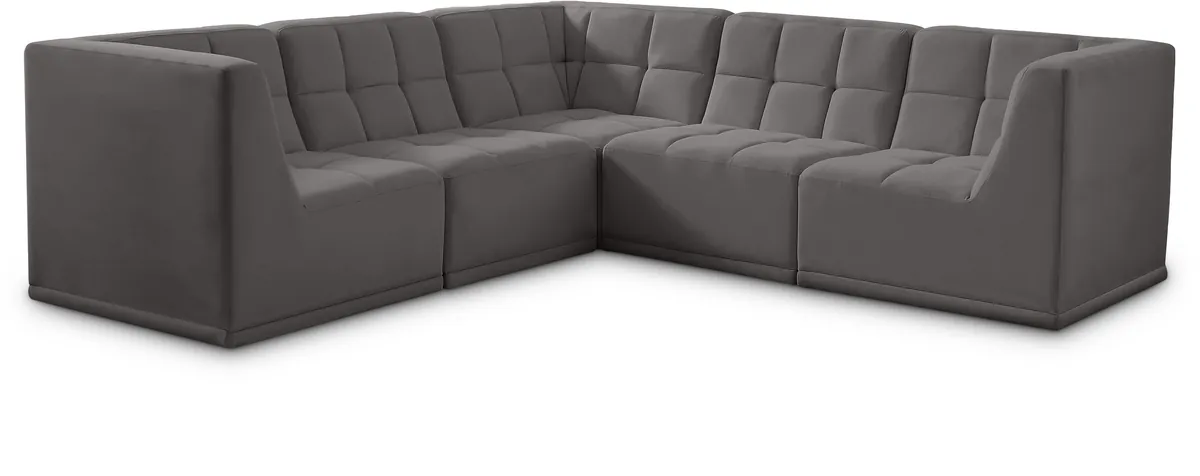 Relax - 5 Piece Modular Corner Sectional - Gray