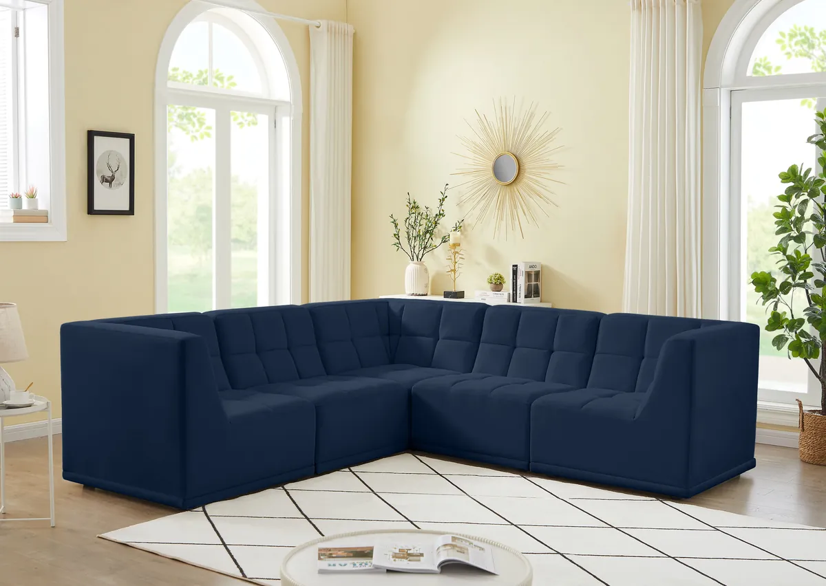 Relax - 5 Piece Modular Corner Sectional - Navy - View 2
