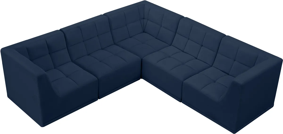 Relax - 5 Piece Modular Corner Sectional - Navy