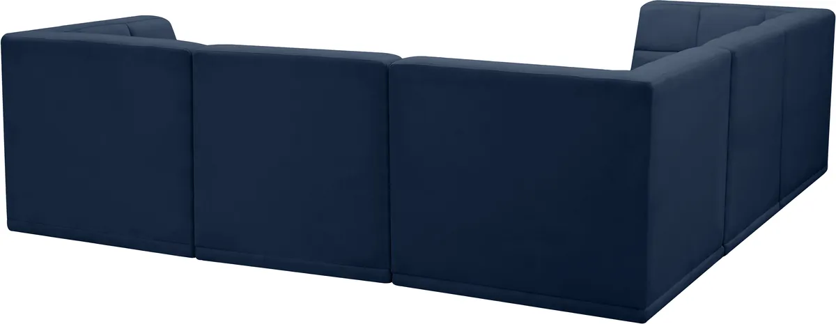Relax - 5 Piece Modular Corner Armless Sectional - Navy