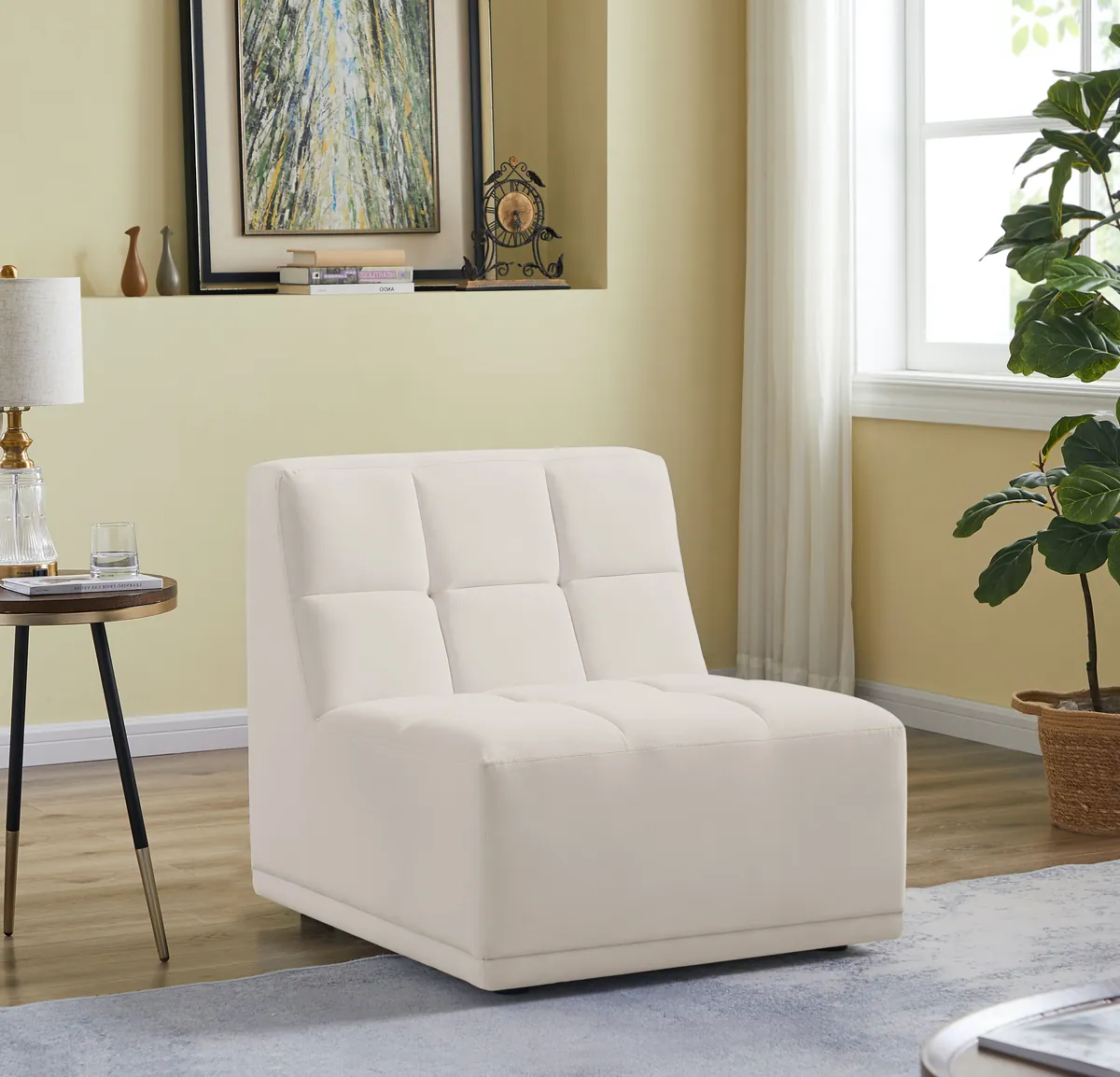Relax - Armless Chair - Cream - View 2
