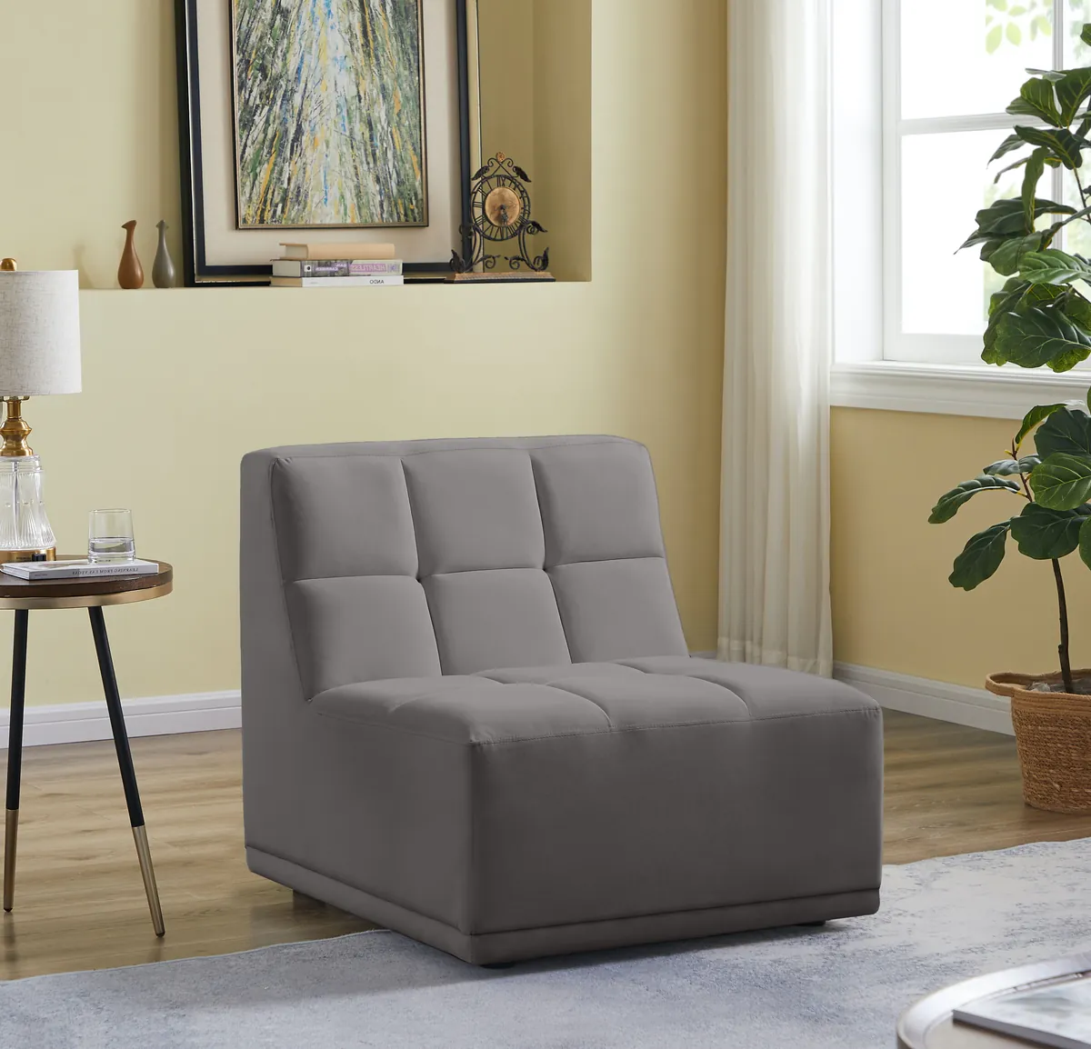 Relax - Armless Chair - Gray - View 2