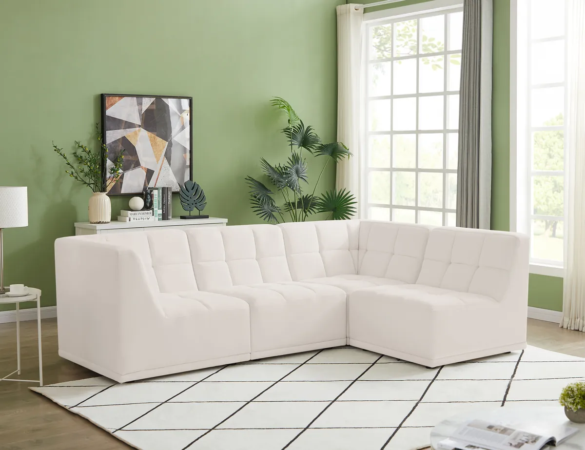 Relax - 4 Piece Modular Sectional - Cream
