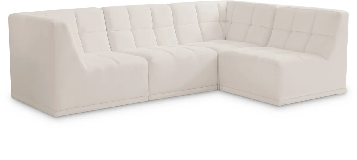Relax - 4 Piece Modular Sectional - Cream