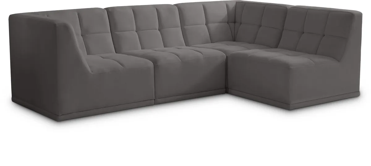 Relax - 4 Piece Modular Sectional - Gray