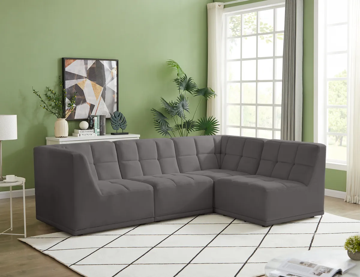 Relax - 4 Piece Modular Sectional - Gray