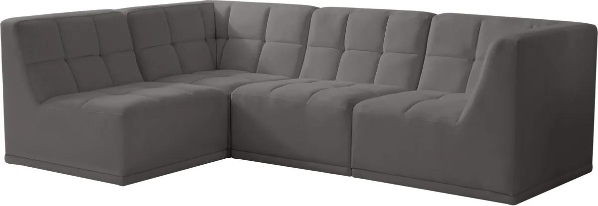 Relax - 4 Piece Modular Sectional - Gray - View 2