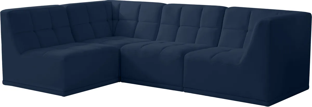 Relax - 4 Piece Modular Sectional - Navy - View 2