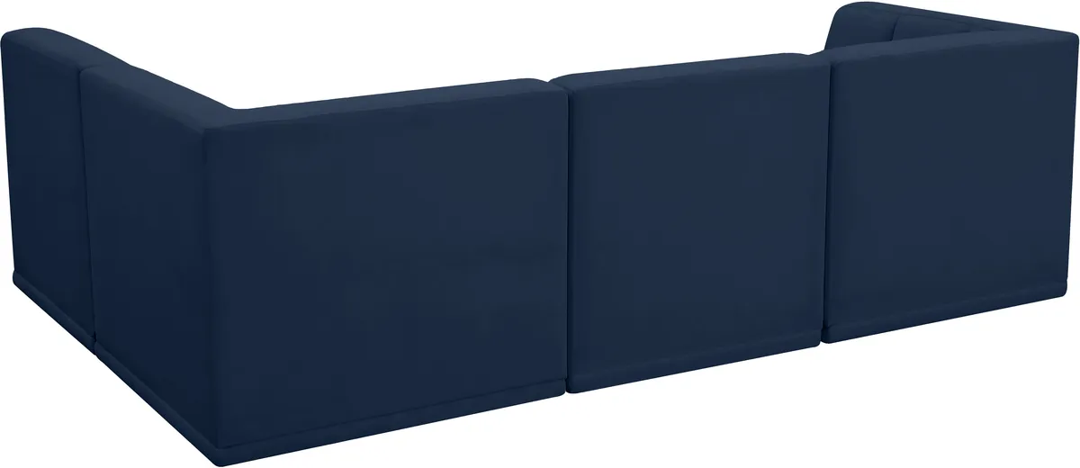 Relax - 4 Piece Modular Sectional - Navy