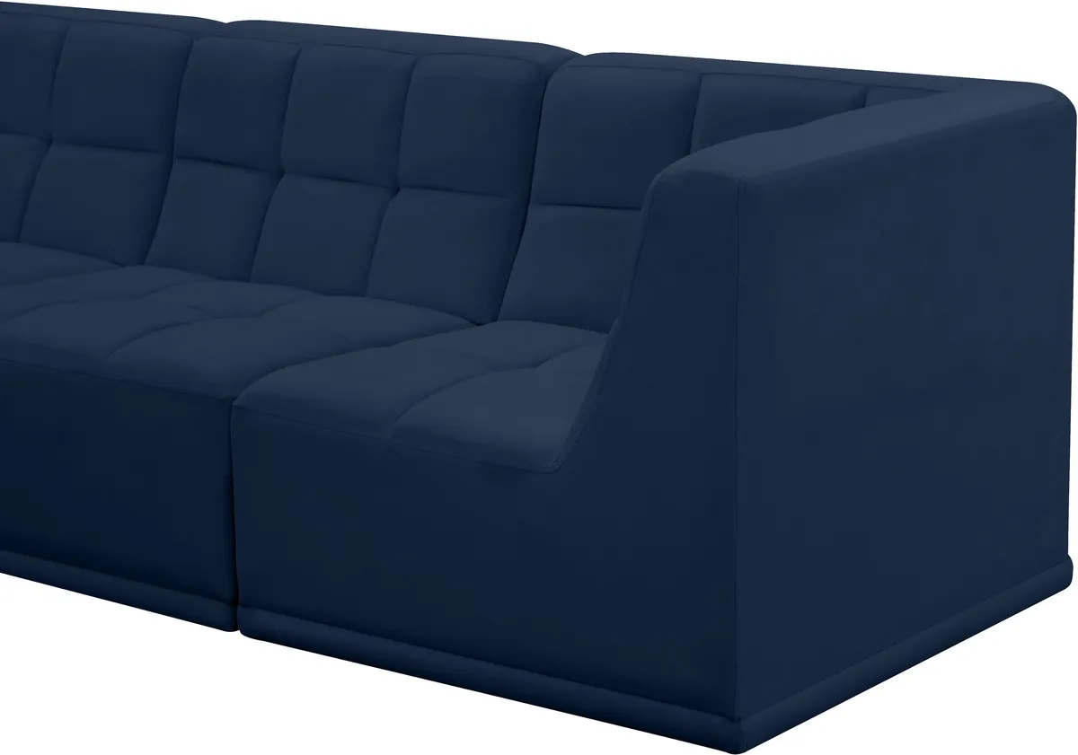 Relax - 4 Piece Modular Sectional - Navy