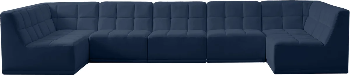 Relax - 7 Piece Modular Sectional - Navy