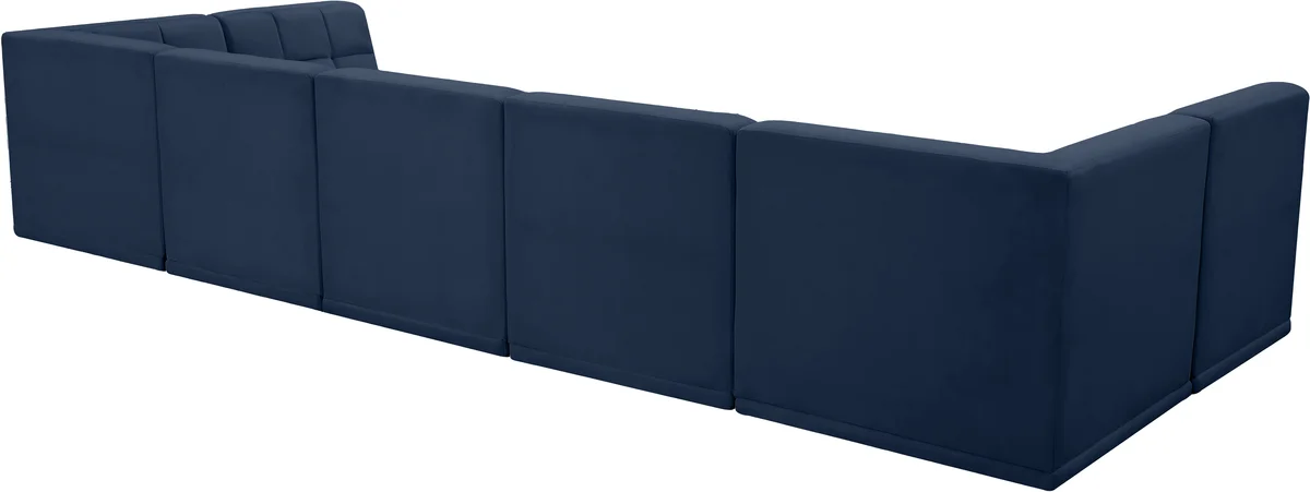 Relax - 7 Piece Modular Sectional - Navy