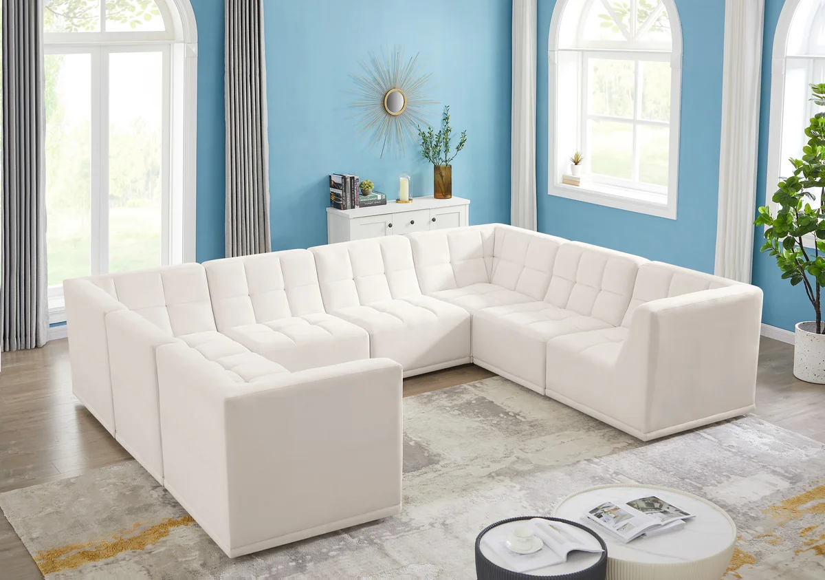 Relax - 8 Piece Modular Sectional - Cream - View 2