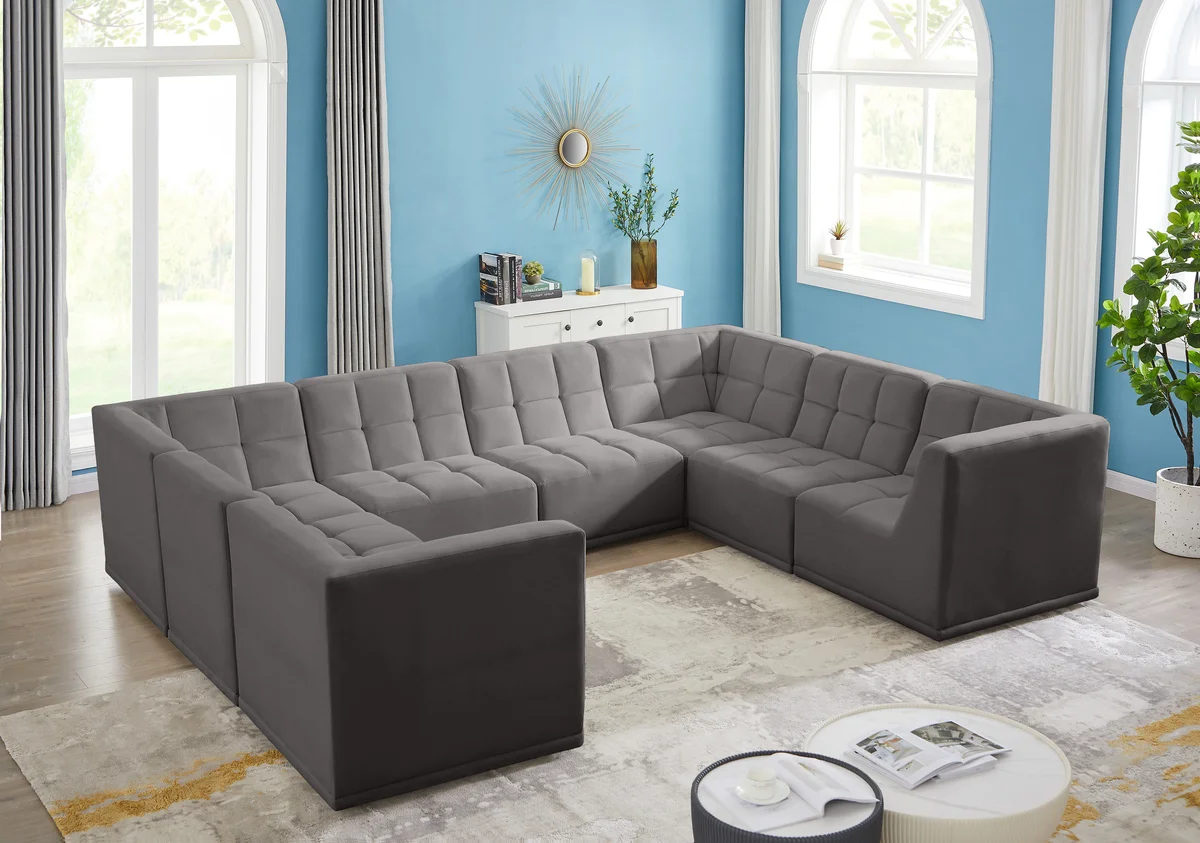Relax - 8 Piece Modular Sectional - Gray - View 2