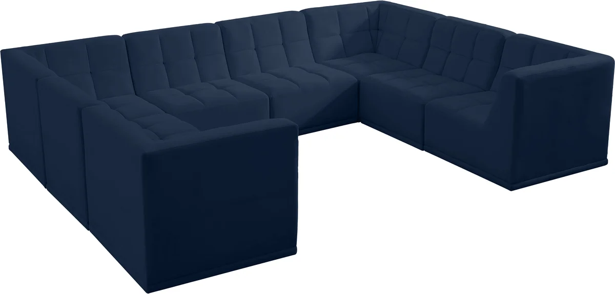 Relax - 8 Piece Modular Sectional - Navy
