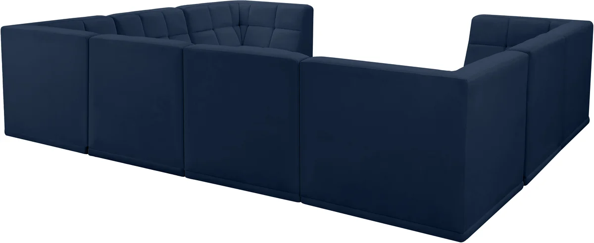Relax - 8 Piece Modular Sectional - Navy